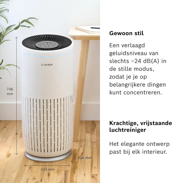 Bosch Air 6000i app-bediening op smartphone