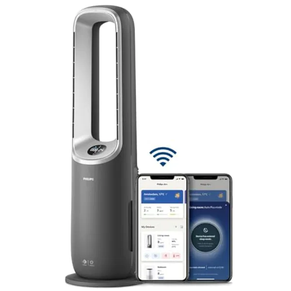 Philips Air Performer 8000 AMF870 3-in-1 luchtreiniger, ventilator en verwarming donkergrijs