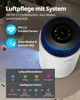 Coway Airmega 100 compact design naast smartphone voor schaalvergelijking