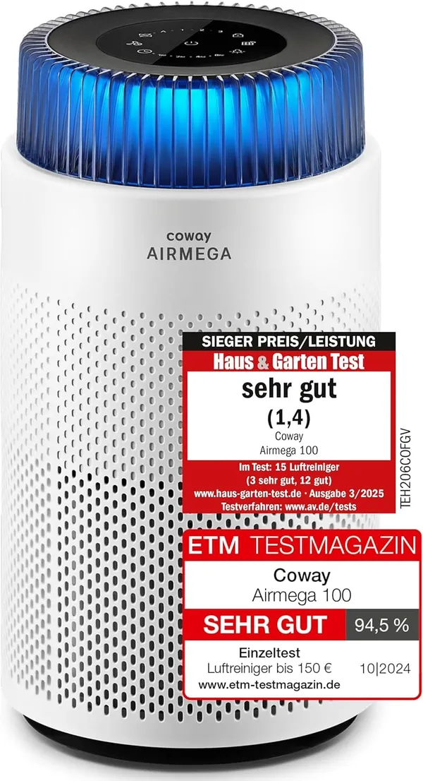 Coway Airmega 100 luchtreiniger compact in zwart
