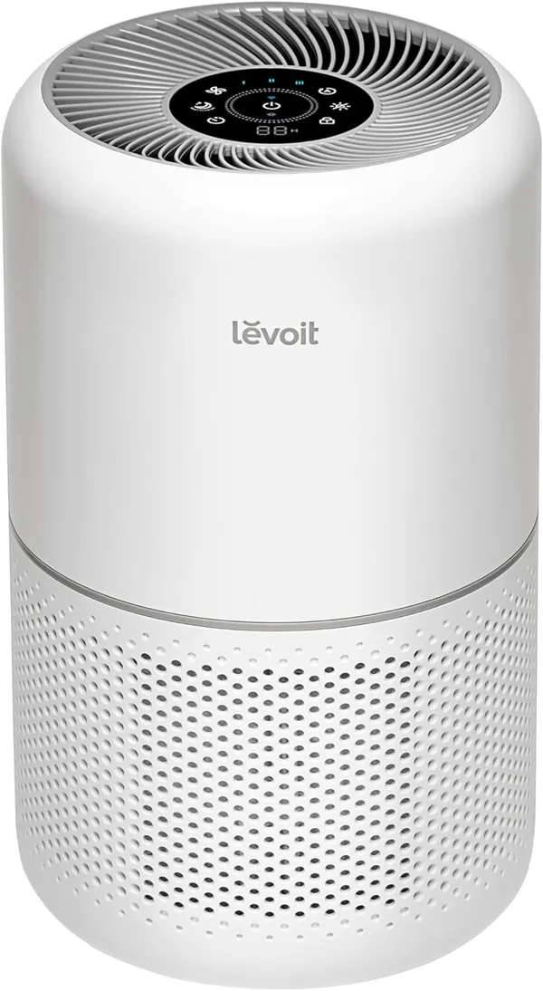 Levoit Core 300S luchtreiniger wit met touchpaneel bovenaanzicht
