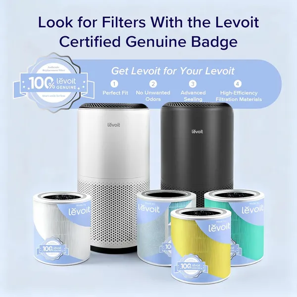 Levoit Core 400S-P luchtreiniger in woonkamer setting